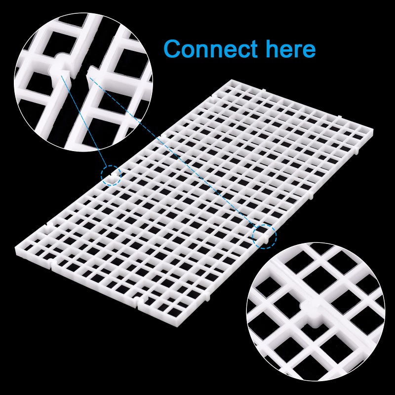 WEAVERBIRD 2Pcs Aquarium Divider Tray Plastic Grid Divider Tray Egg Crate for Aquarium Fish Tank Bottom Isolation, White - Image 3